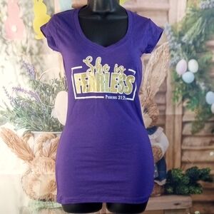 👕 She Is Fearless Purple T-shirt